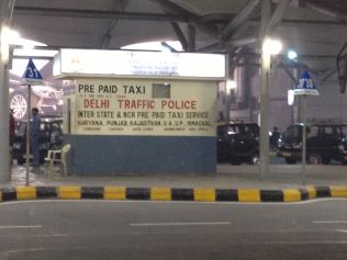 Delhi's airport taxi stand- on the way to Kathmandu