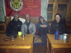 Drinking tea in the cold night at Gorak Shep